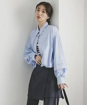 코코딜 벌룬 숏 셔츠 블루 M