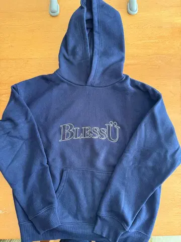 BlessU 로고 네이비 후드티