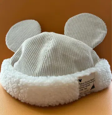 디즈니 미키 귀 보아 모자 화이트