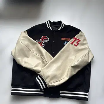 SANTA CRUZ 바시티 자켓 블랙 아이보리