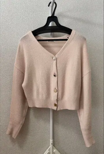 [ SNIDEL ] 핑크 니트 비쥬 버튼 가디건 ONE SIZE