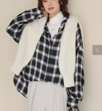 리브 드와 워시드 체크 와이드 셔츠