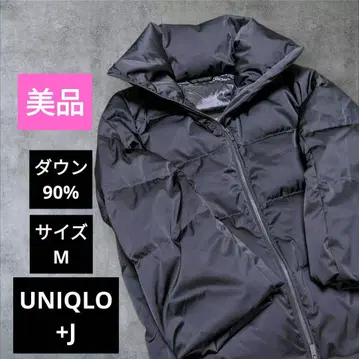 유니클로+J 다운 볼륨 자켓 오버 사이즈 블랙 M 두께감 있음