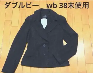더블 블랙 울 혼방 자켓 38 미사용