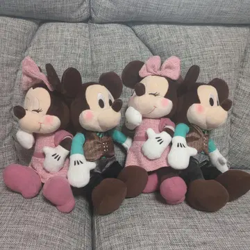 루비 & 민트 쇼콜라 페어 봉제 인형 미키 미니 디즈니 2체