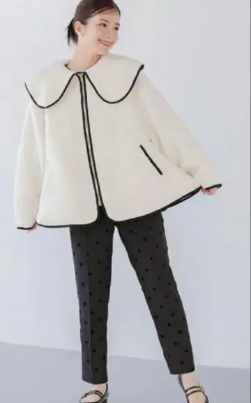 핏모어 보아 플리스 자켓 옷깃 컬러 화이트