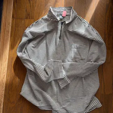 BANANA REPUBLIC 스트라이프 하프 지퍼 트레이닝복 LL