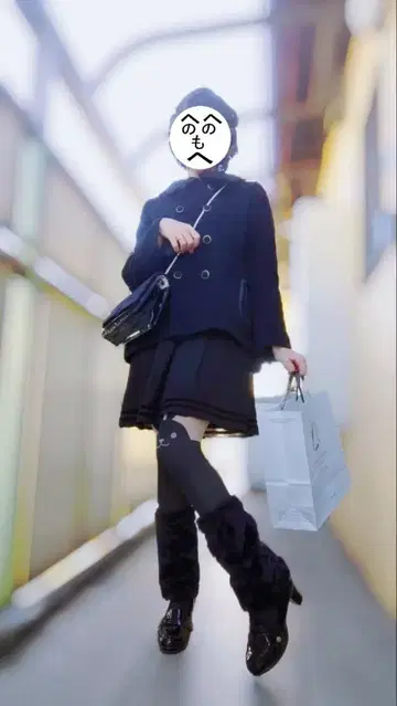 axes femme 블랙 숏코트 레이스 리본 M 사이즈