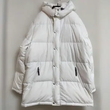 CONVERSE 화이트 다운 자켓 후드, 퍼 포함 L 사이즈