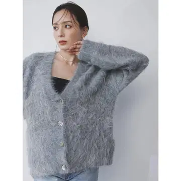 [새상품급] anuans 수리 알파카 니트 가디건 그레이