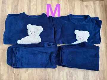 GU 마쉬멜로우 필 크루넥 세트(곰) M 네이비 2벌 세트