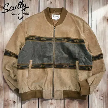 12M489 90s Scully 스웨이드 네이티브 블루종 자켓