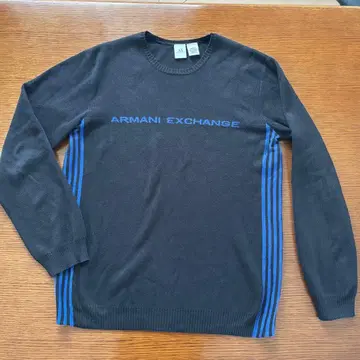 아르마니 익스체인지 크루넥 니트 스웨터 L 블랙