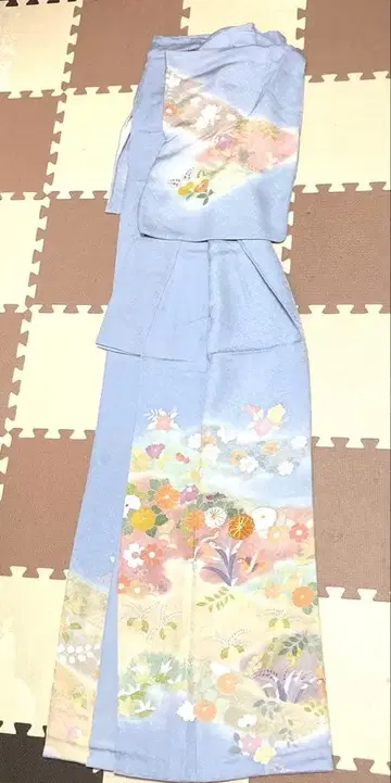 호몬기 순수 실크 옅은 스카이블루 결혼식 입학식