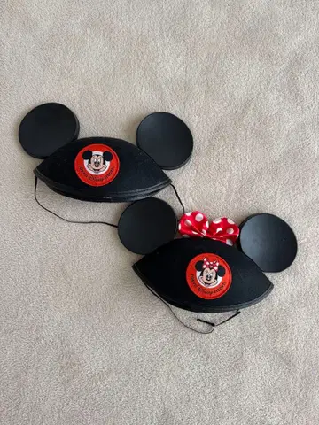 미키 미니 귀 달린 팬 캡 2개 세트