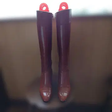 브라운 가죽 롱 부츠 22.5cm