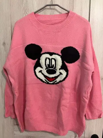 미키 스웨터 핑크