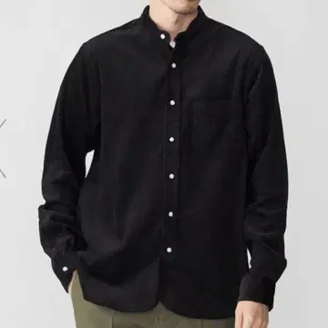 미사용 새상품 쉽스 별주 아이크 베이 코듀로이 밴드 카라 셔츠 L 블랙