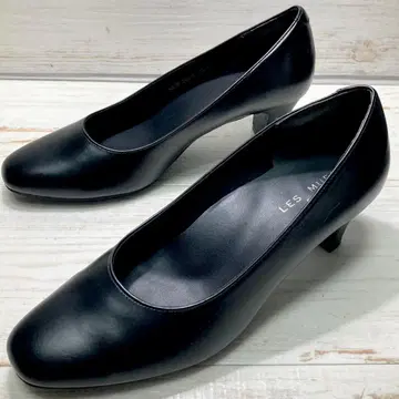 레뮤 LES MUES 펌프스 블랙 23.5 가죽 취업활동 출퇴근 관혼상제