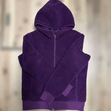 후드 부착 보라색 플리스 자켓 M 사이즈