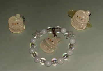 눈사람 팔찌 반지 헤어핀 화이트