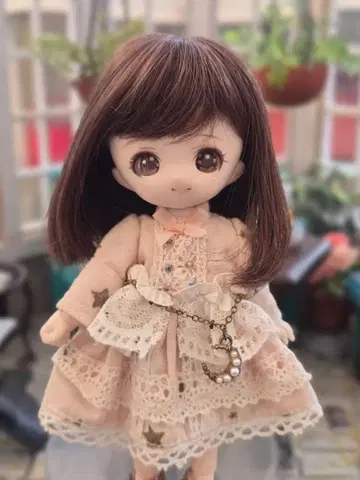 오비츠 11용 가발 (4.5인치) 세미롱 브라운