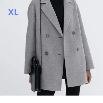 UNIQLO 더블 페이스 숏코트 그레이 XL 여성용