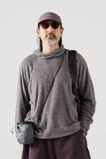 BLUE MONTE 후드 부착 플리스 롱 셔츠