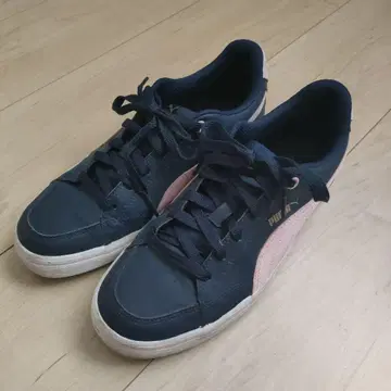 Puma 네이비 핑크 스니커즈 24.5cm