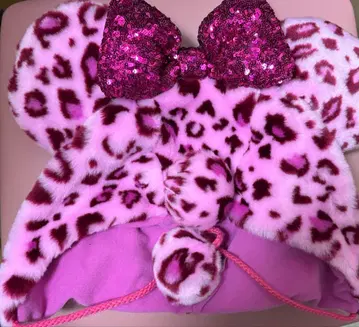 미니 미니 마우스 핑크 레오파드 무늬 팬캡