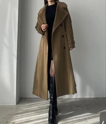 새상품 13759 2way 하이넥 울라이크 허리 쉐이프 플레어 코트