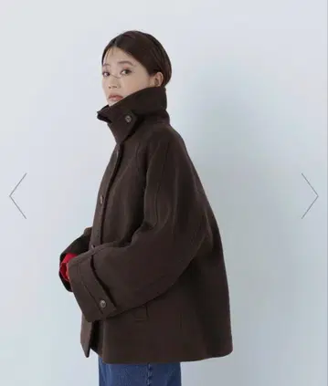 스텐칼라 하프 코트 다크 브라운 S