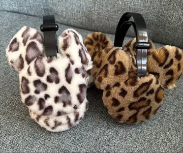 디즈니 레오파드 무늬 귀도리 2개 세트