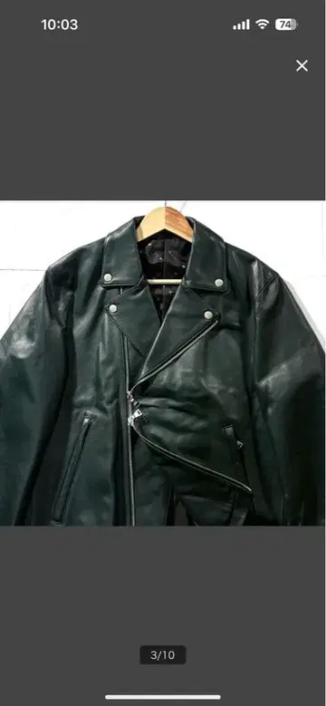 tk. 다케오 키쿠치 더블 라이더 자켓 L 사이즈 다크 그린 양가죽