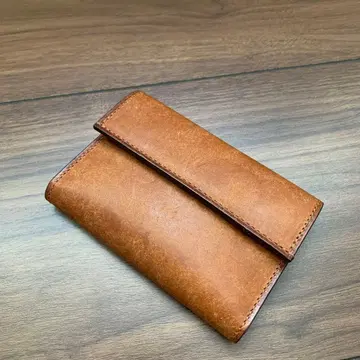 렌마 지갑 앙브레 천연 가죽 푸에블로 코냑