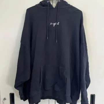 x-girl 오버 사이즈 후드티 블랙