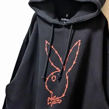 플레이보이 빅 로고 후드 맨투맨 블랙 블랙 L 구제 의류