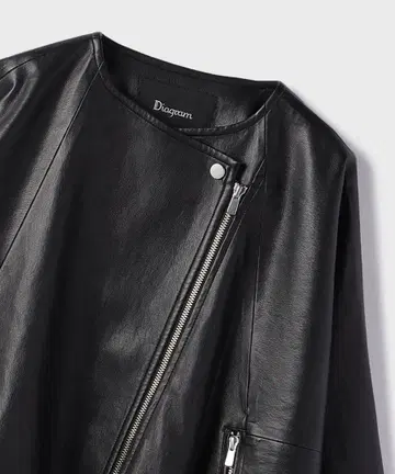 Diagram 블랙 가죽 자켓