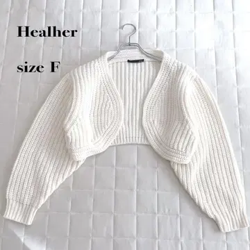 Healther 화이트 가디건 볼레로 사이즈 F