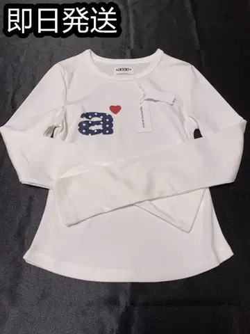 aeae 화이트 긴팔T셔츠 a와 하트 자수 M