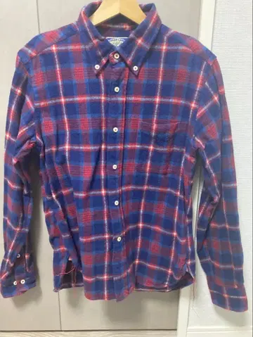 SUGAR CANE 플란넬 셔츠 파랑빨강 체크 S