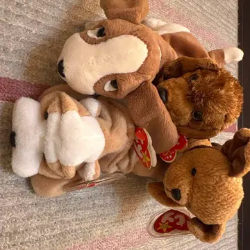 Ty 비니 베이비스 봉제 인형 강아지 4개 세트