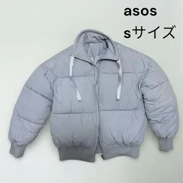 asos 다운 xs 아이스 블루 톤 다운 드롭 숄더 오버 사이즈