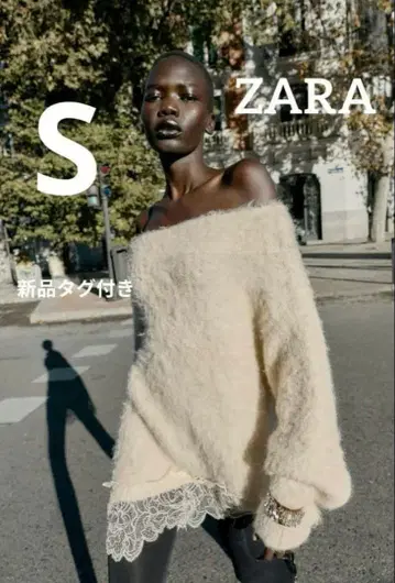 ZARA 레이스 콤비 니트 스웨터 S 사이즈