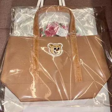 [ 미사용 새상품 ] 페이저 올드 테디 와펜 토트백 스몰 베이지