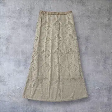 Discoat 디스코트 레이스 롱 스커트 베이지 새상품급