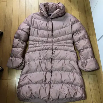 핑크 다운 롱 코트