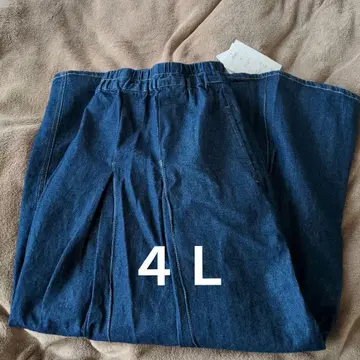 4L 데님 플리츠 스커트