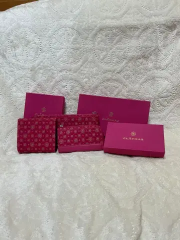 CLATHAS 장지갑 핑크 꽃무늬