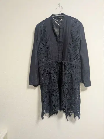 ZARA WOMAN 네이비 레이스 셔츠